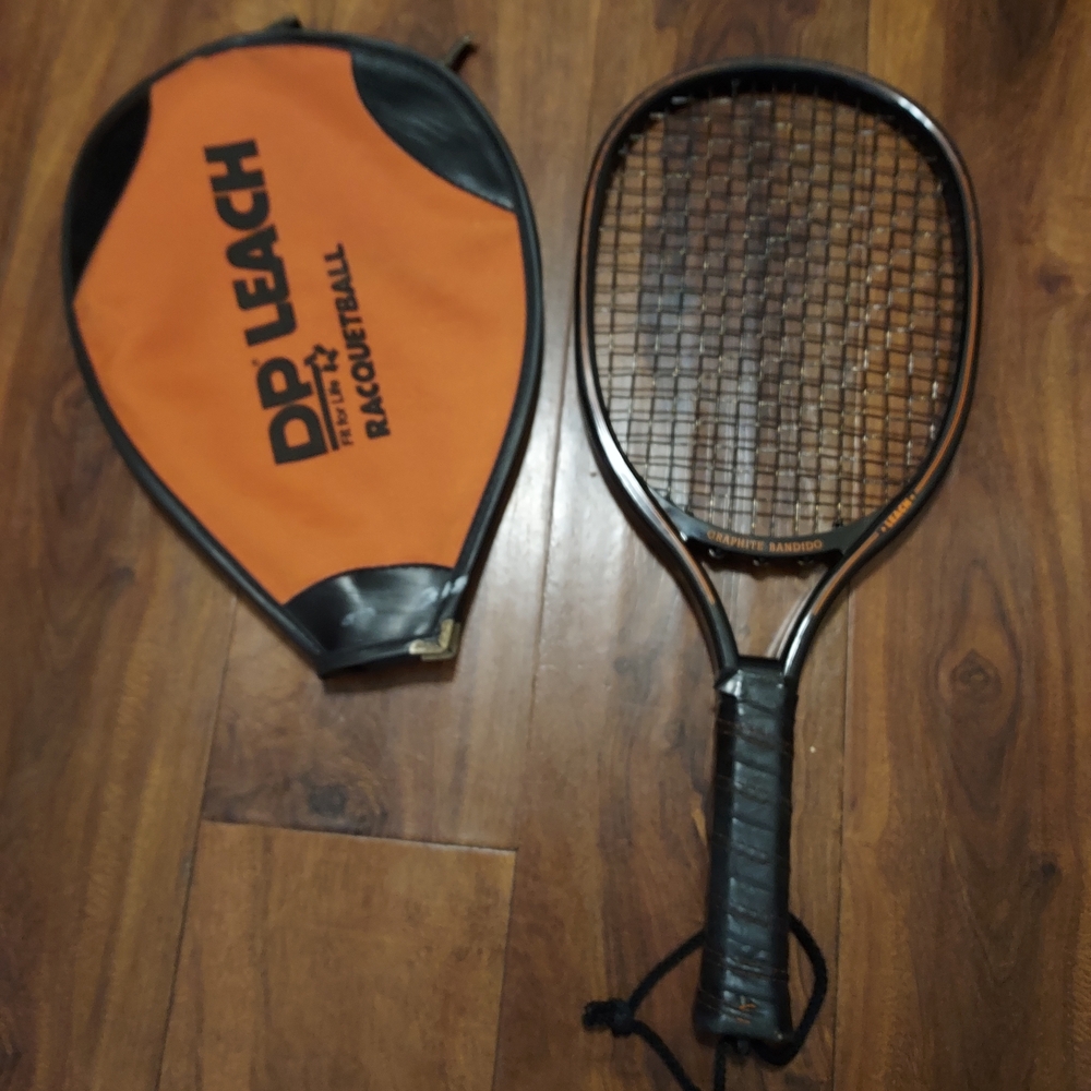 Vintage DP Leach racquetball racket with Cover